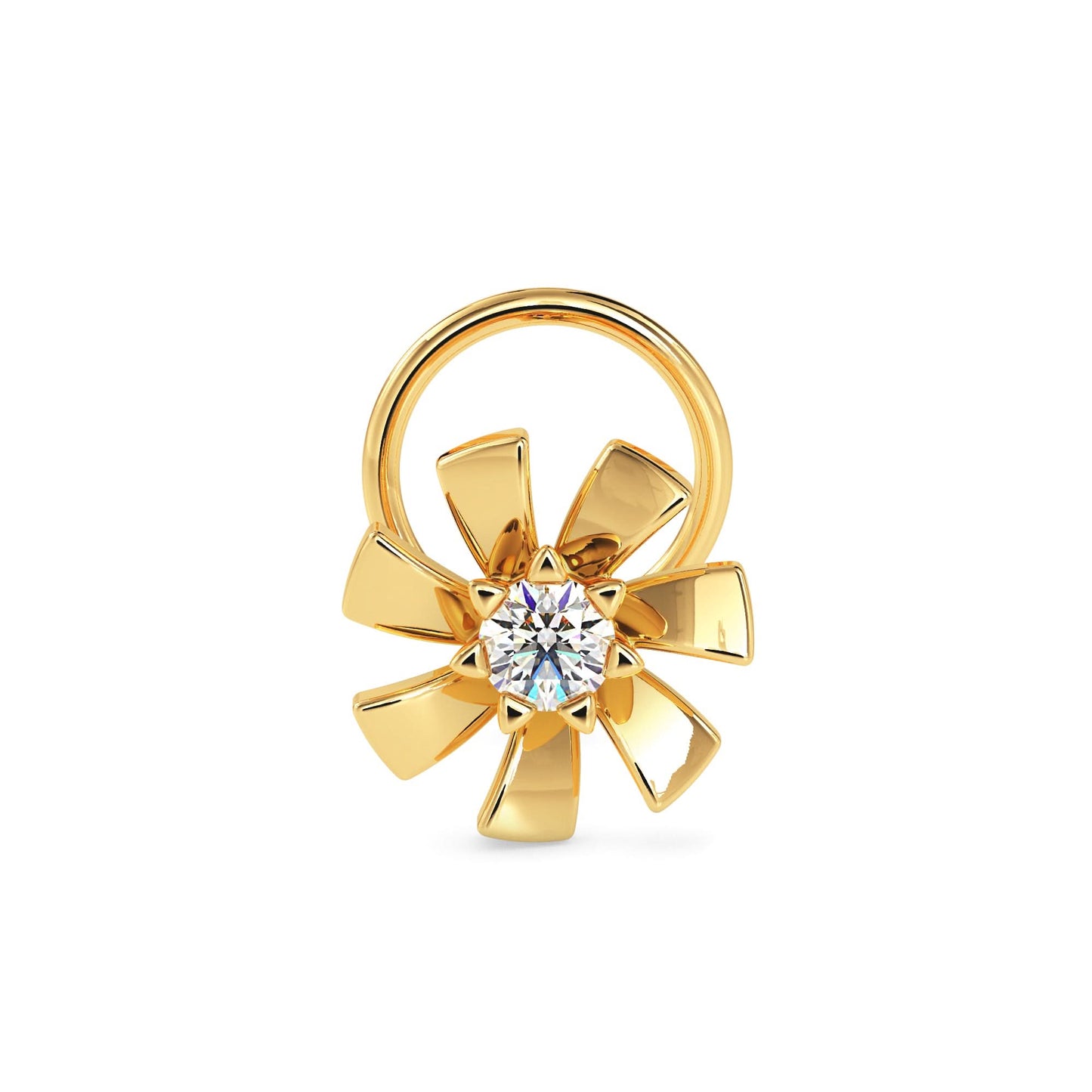 nosegleam round diamond nose pin