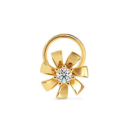NoseGleam Round Diamond Nose Pin