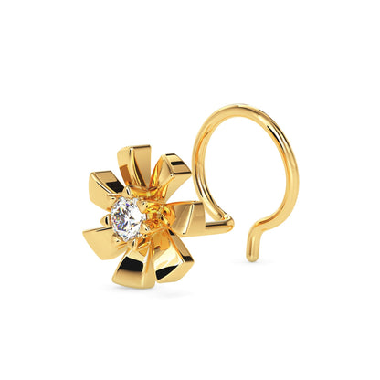 NoseGleam Round Diamond Nose Pin