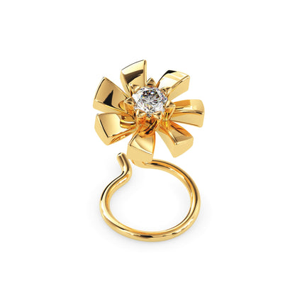 NoseGleam Round Diamond Nose Pin
