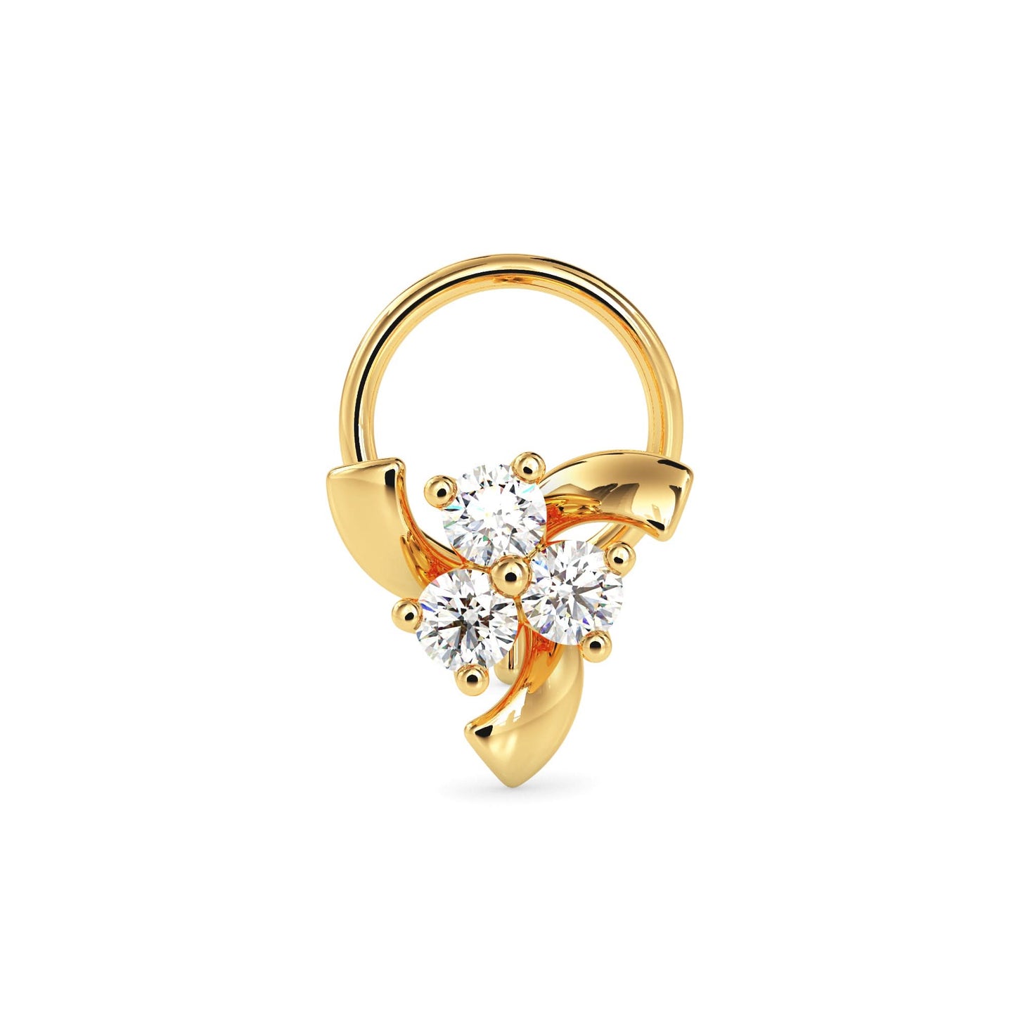 zinta round diamond nose pin