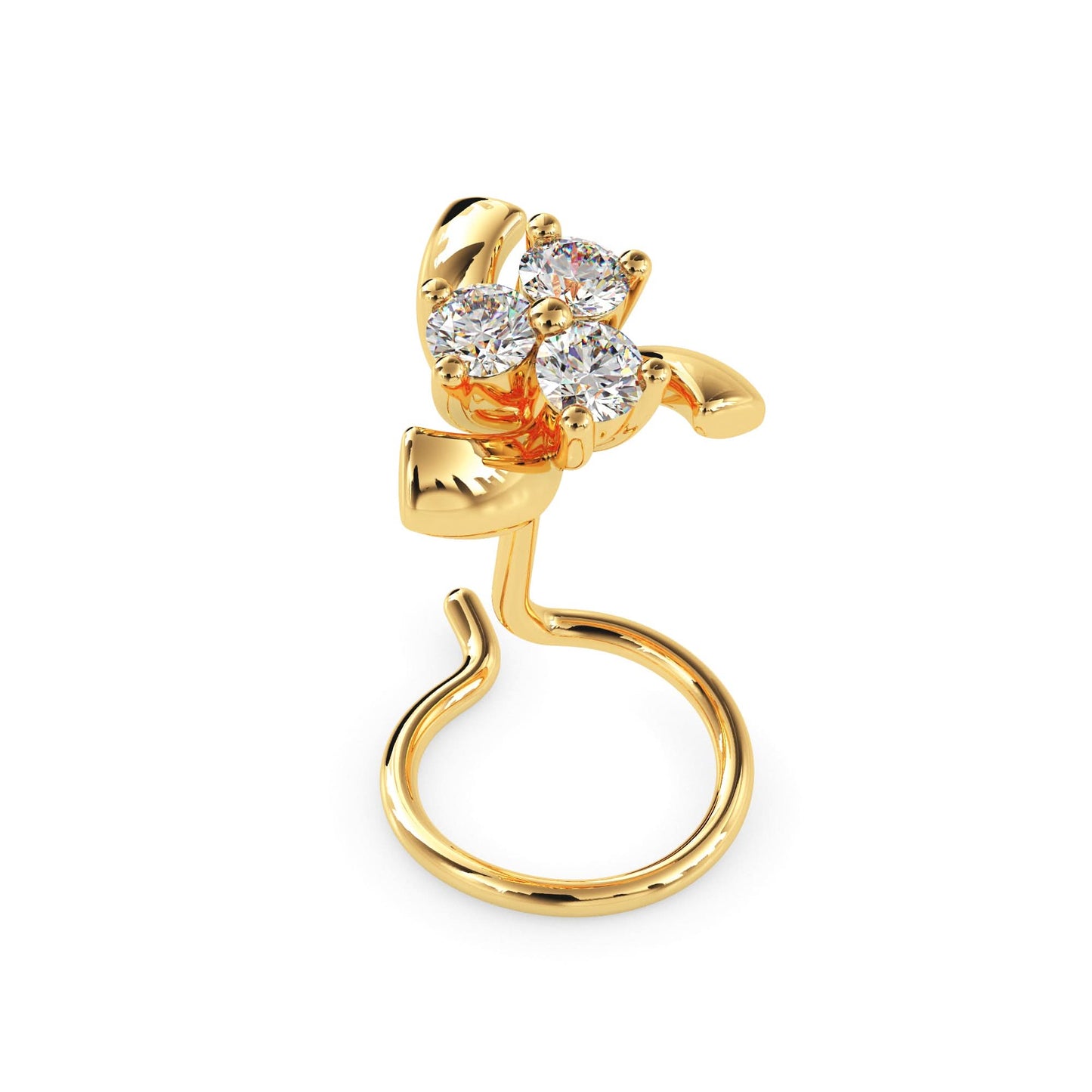 zinta round diamond nose pin