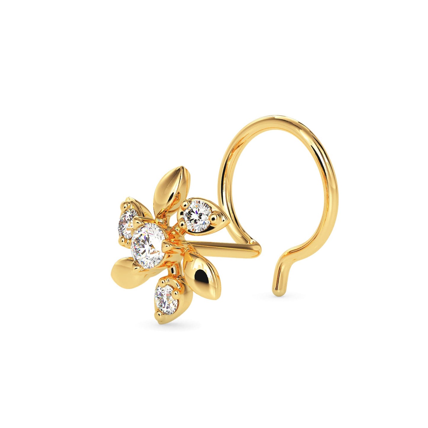 florin round diamond nose pin