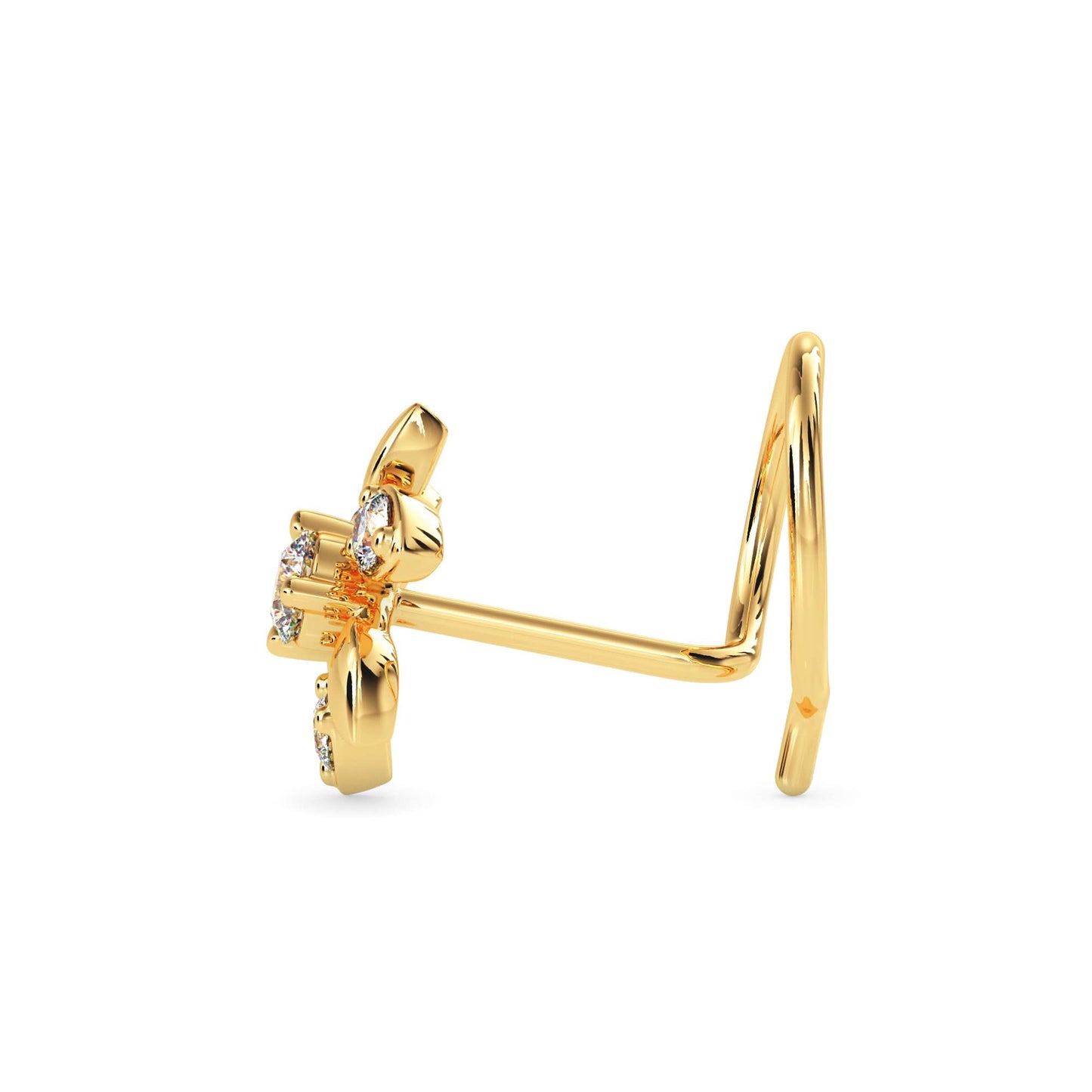 florin round diamond nose pin