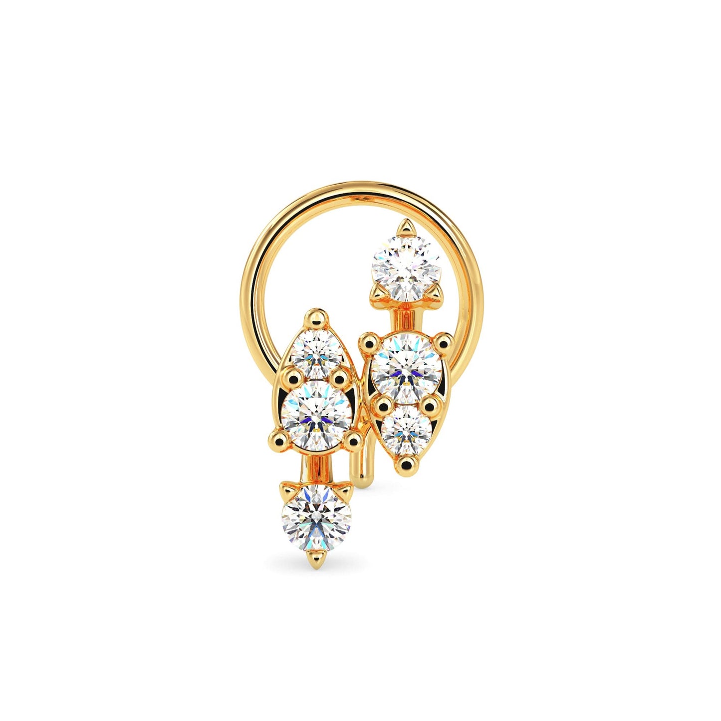 noorika round diamond nose pin