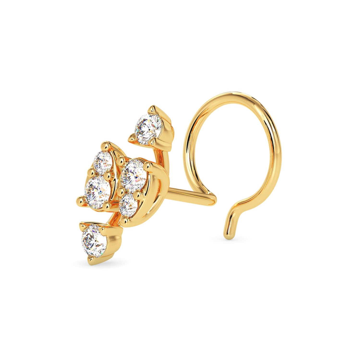 noorika round diamond nose pin