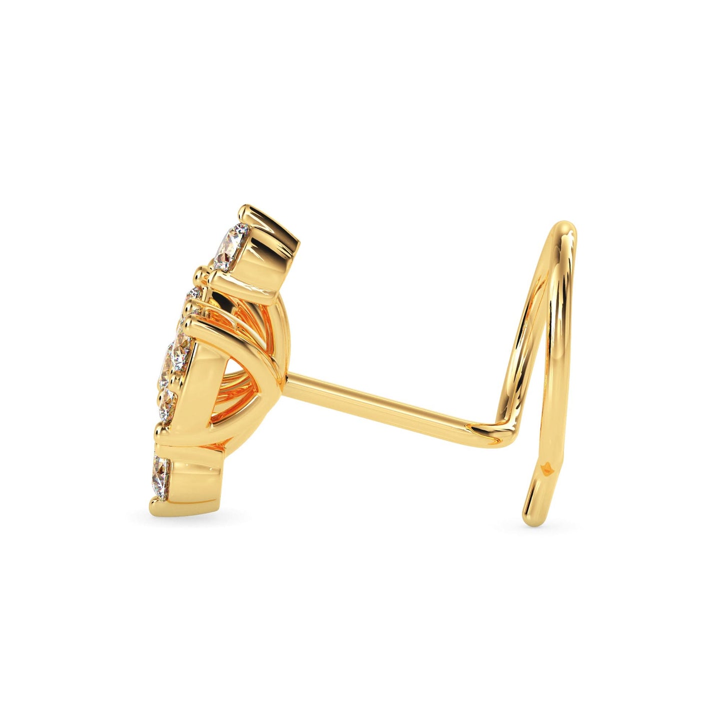 noorika round diamond nose pin