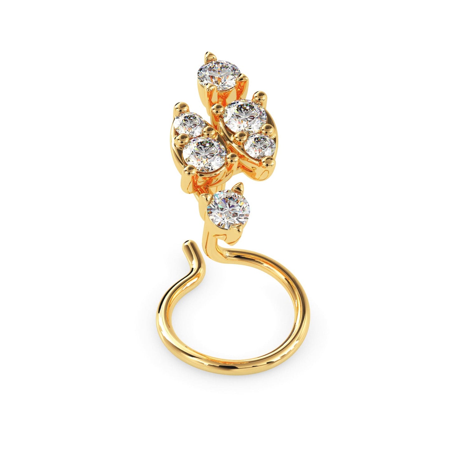 noorika round diamond nose pin