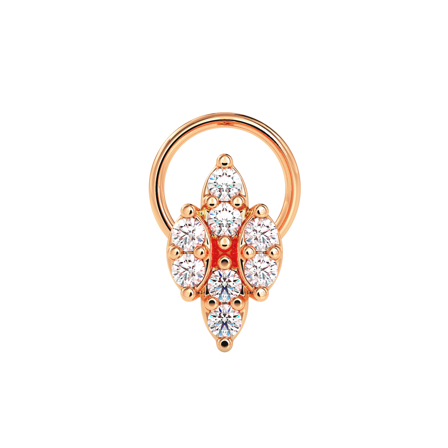 moonroot round diamond nose pin