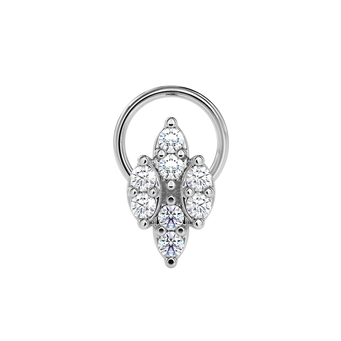 moonroot round diamond nose pin