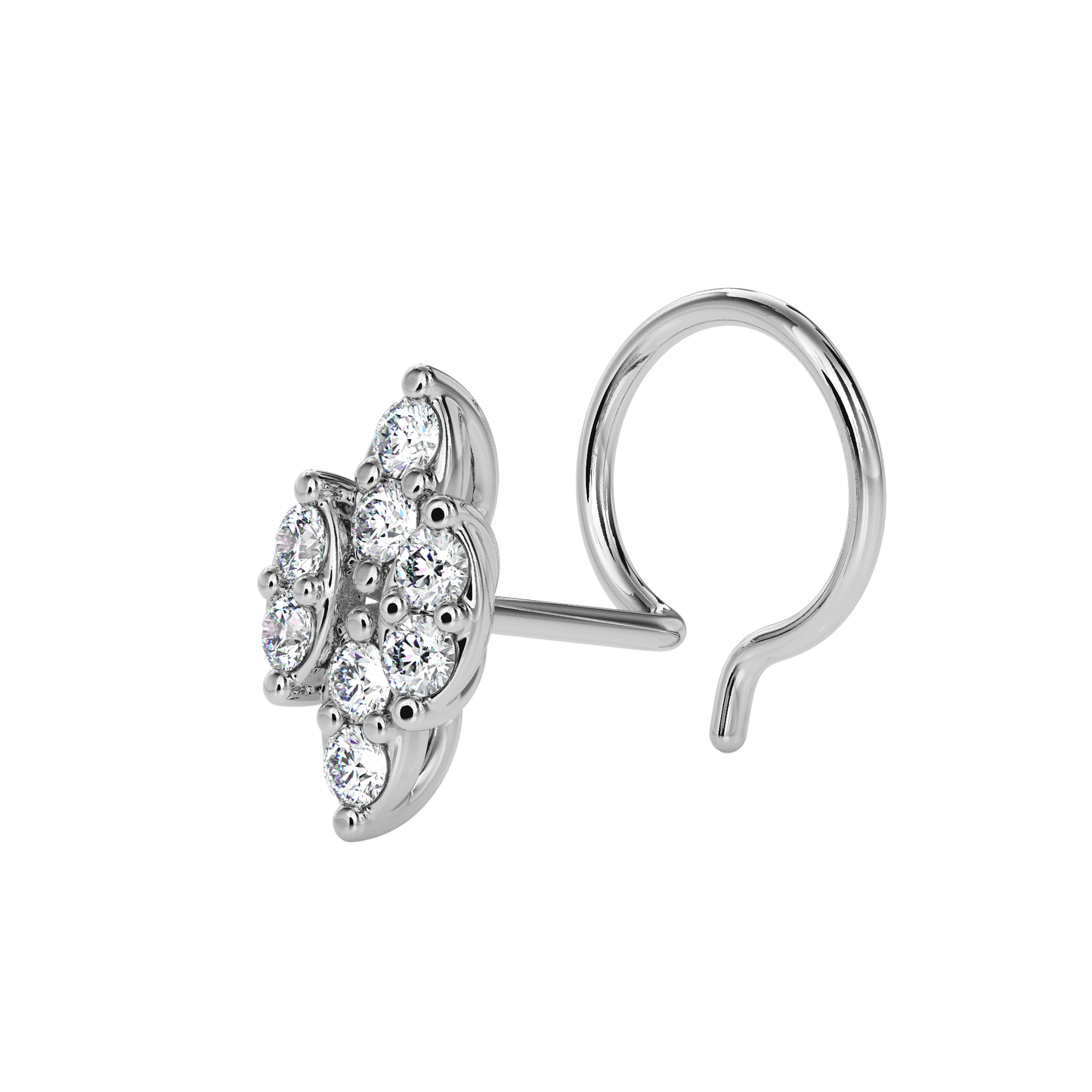 moonroot round diamond nose pin