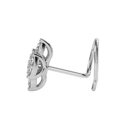 MoonRoot Round Diamond Nose Pin