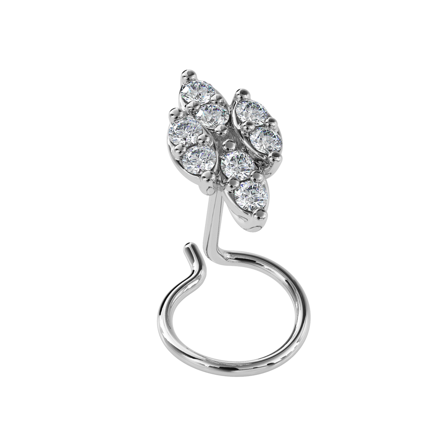 moonroot round diamond nose pin