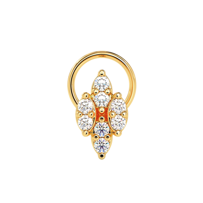 MoonRoot Round Diamond Nose Pin