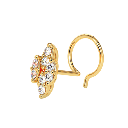 MoonRoot Round Diamond Nose Pin