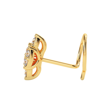 MoonRoot Round Diamond Nose Pin