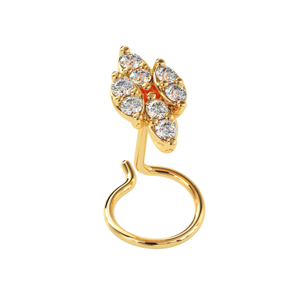 MoonRoot Round Diamond Nose Pin