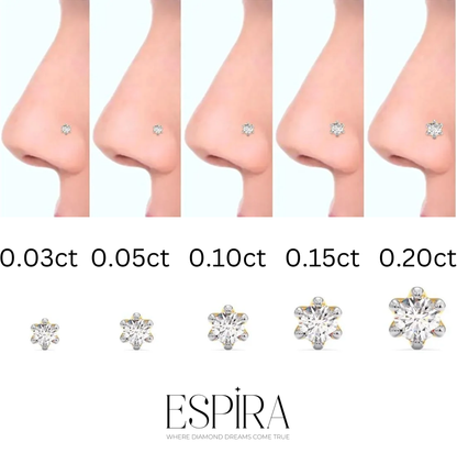 Floris Round Diamond Nose Pin - Espira Gems