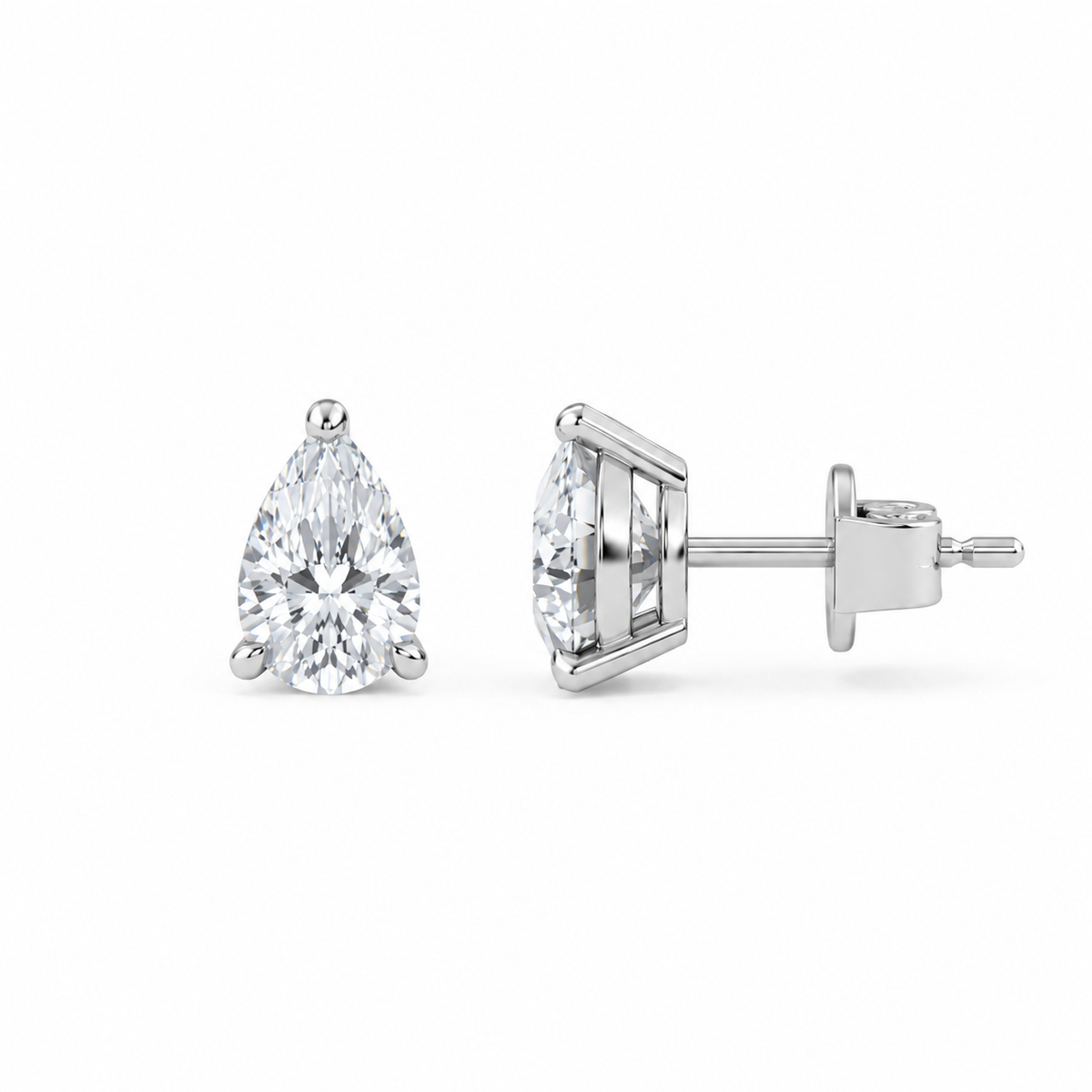 boucle d'oreille liberty en diamant rond 1 carat (0,5+0,5)