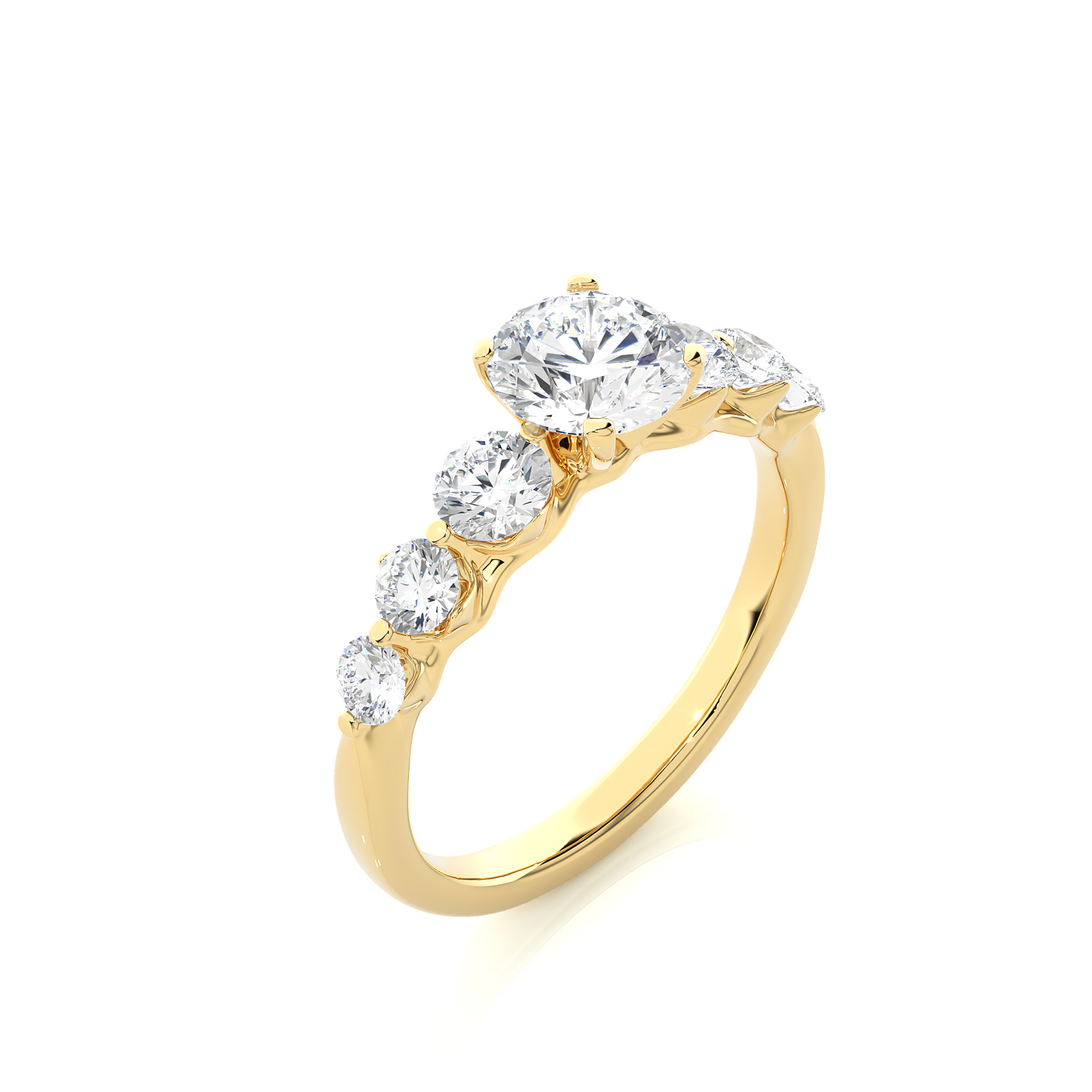 lucky seven round lab grown diamond ring