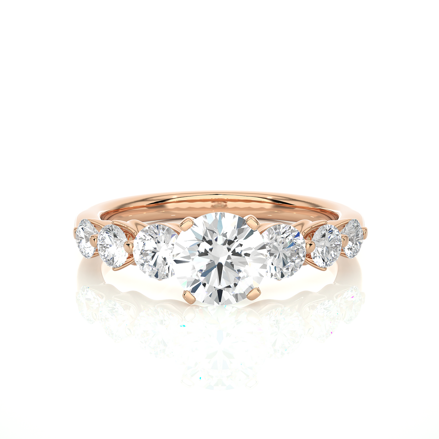 lucky seven round lab grown diamond ring