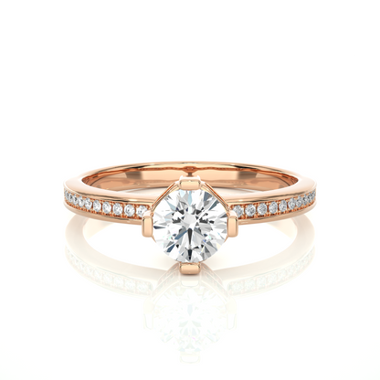 Majestic Crown Solitaire Diamond Ring