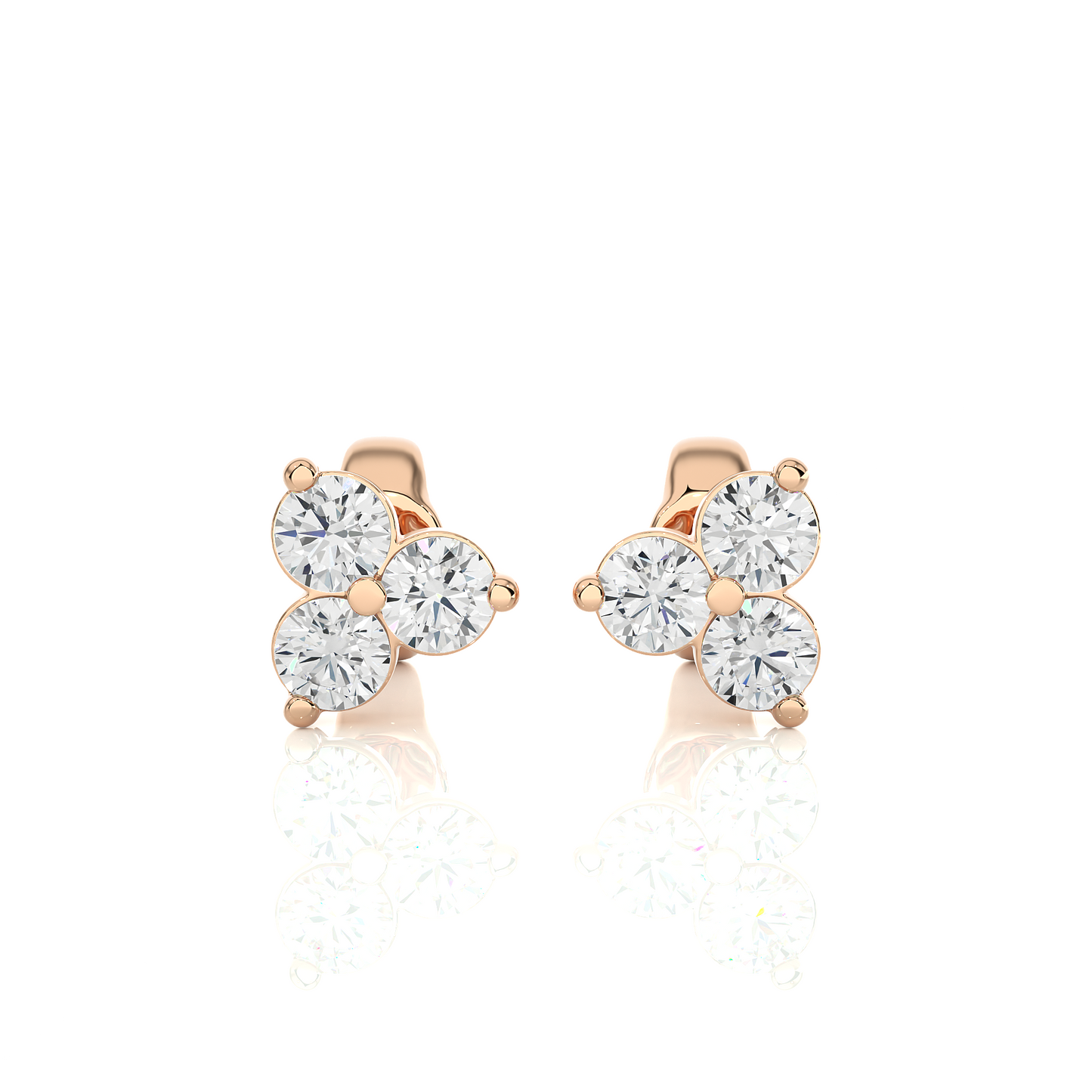 boucles d'oreilles aura en diamant rond