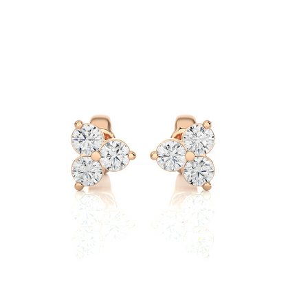 Boucles d'oreilles Aura en diamant rond