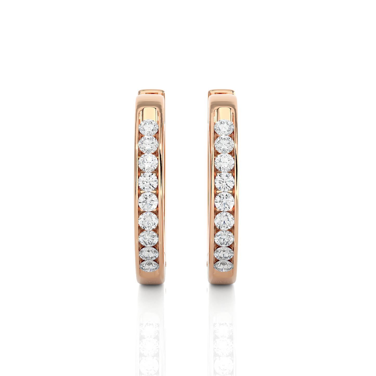 boucles d'oreilles à breloques en diamant rond lustre