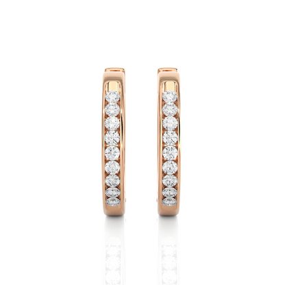 Boucles d'oreilles à breloques en diamant rond Lustre