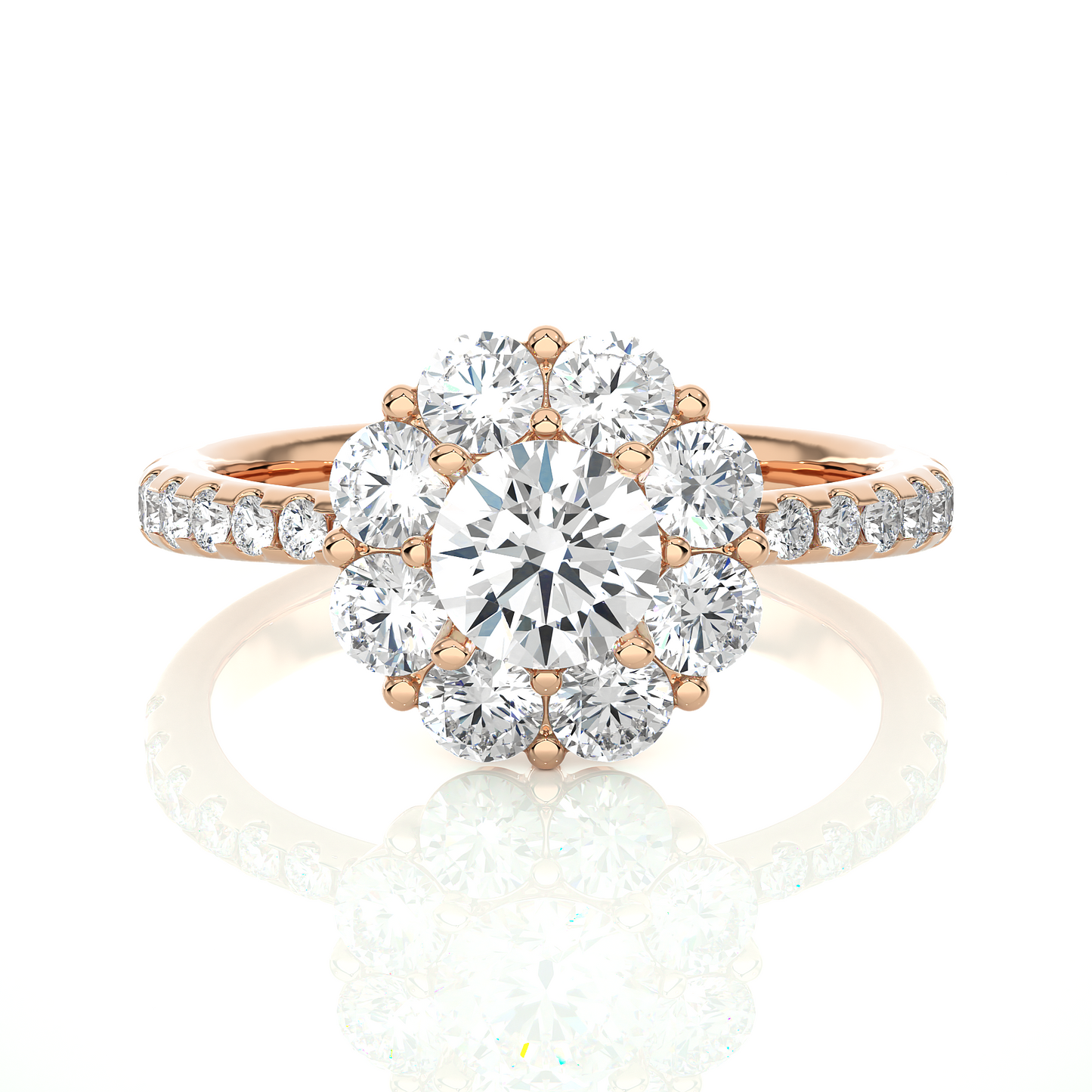 coronet round diamond ring
