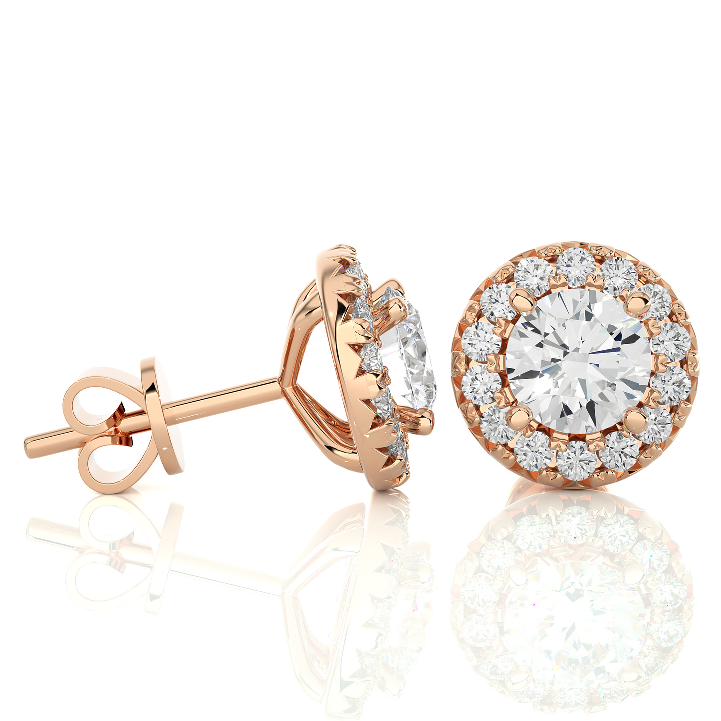 boucles d'oreilles breeze en diamant rond