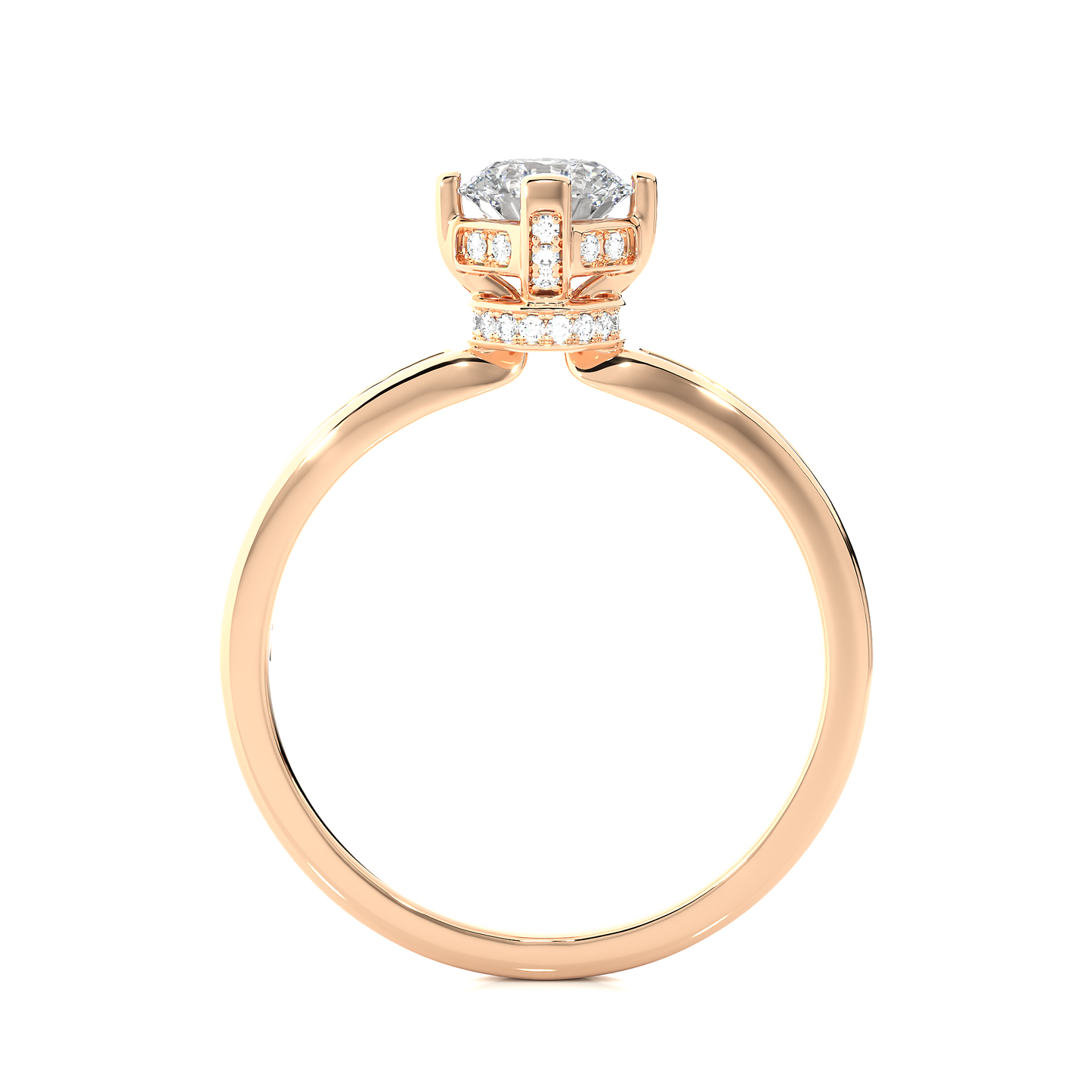 majestic crown solitaire diamond ring