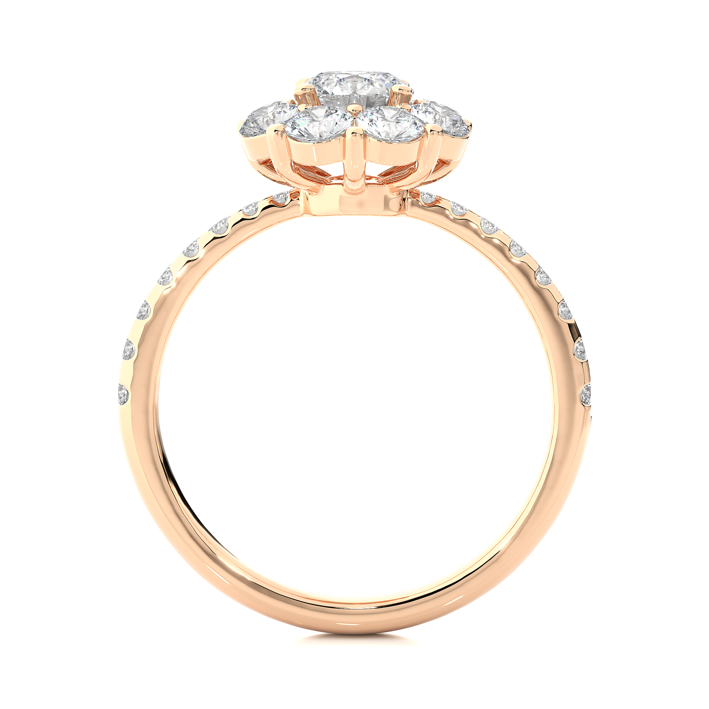 coronet round diamond ring