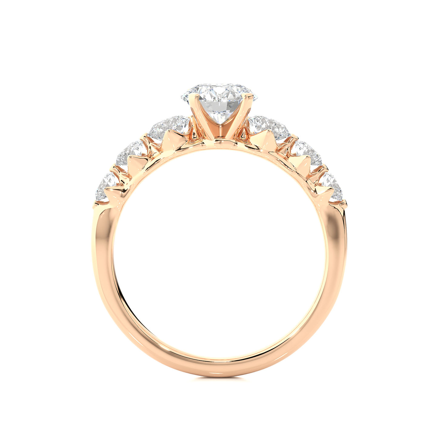 lucky seven round lab grown diamond ring