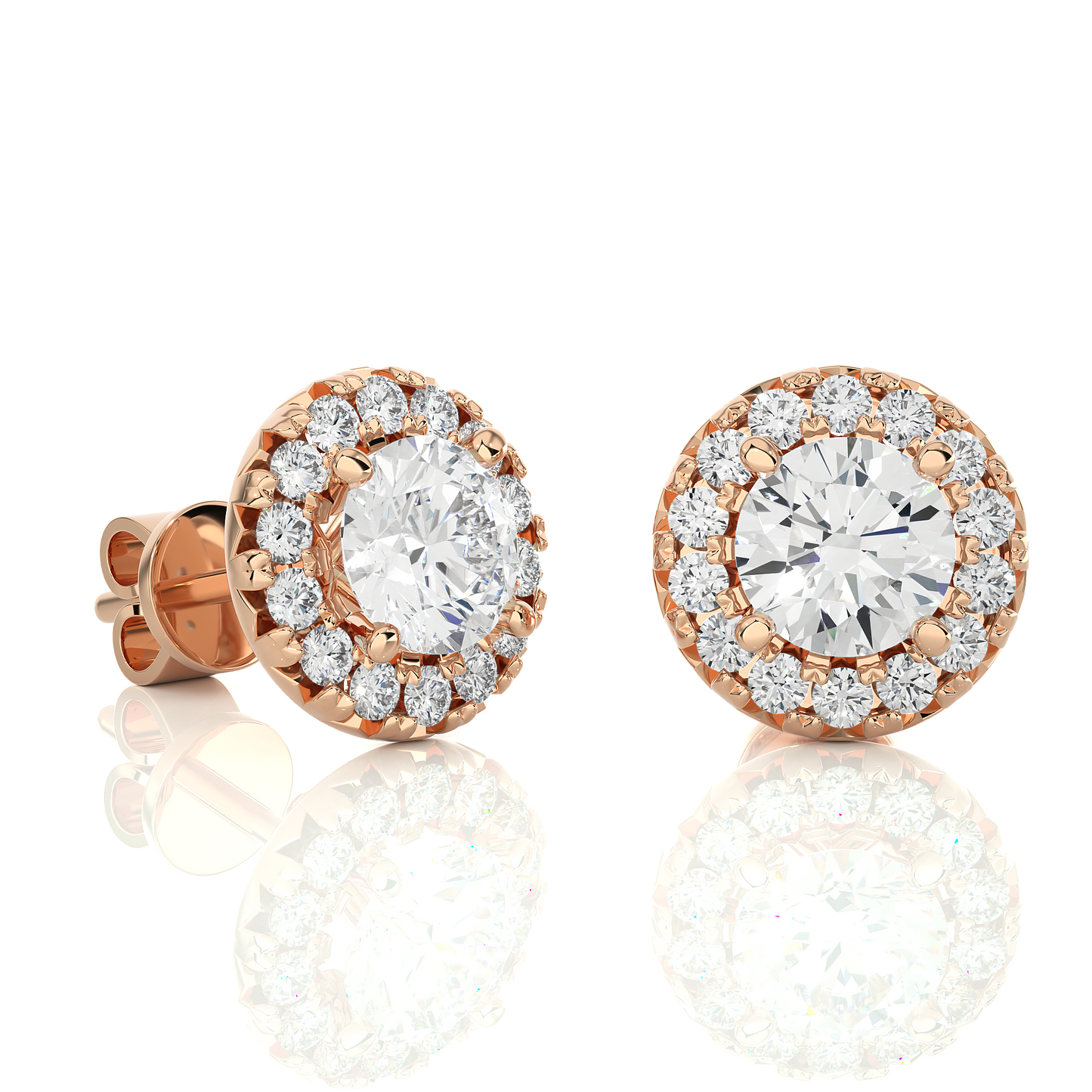 boucles d'oreilles breeze en diamant rond