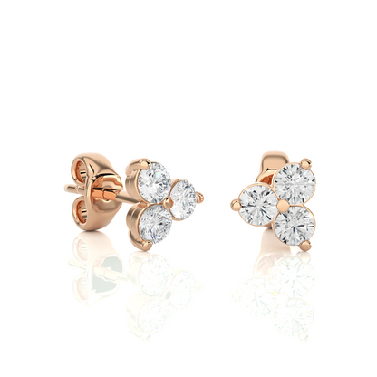 Boucles d'oreilles Aura en diamant rond