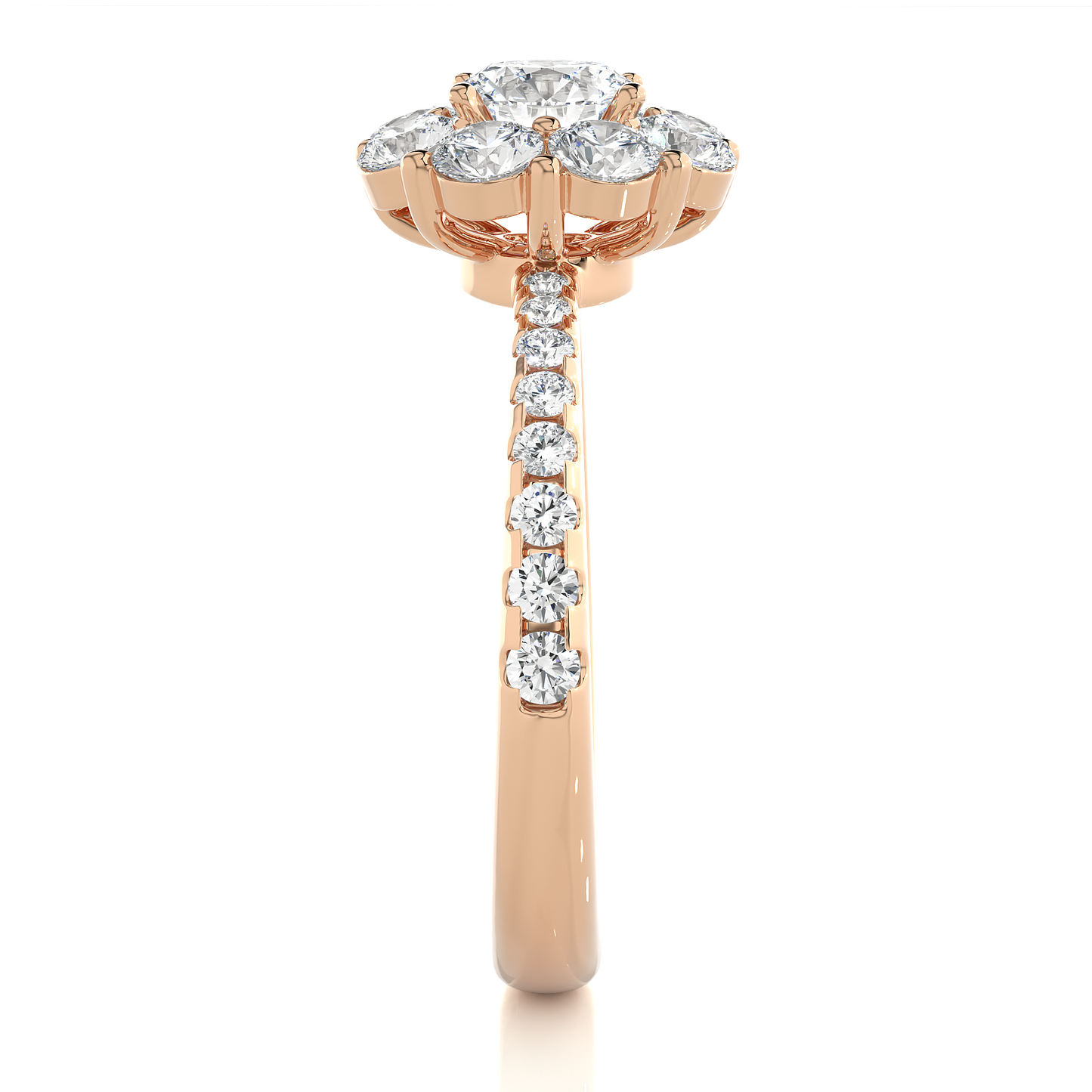 coronet round diamond ring