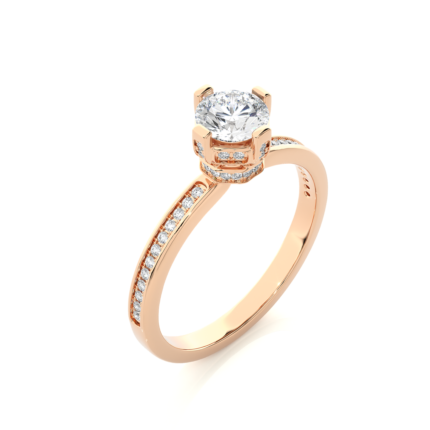 majestic crown solitaire diamond ring