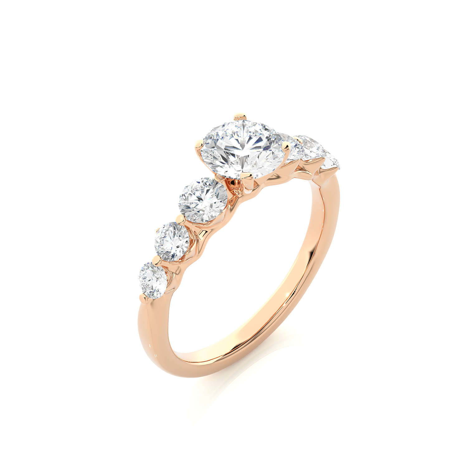 lucky seven round lab grown diamond ring