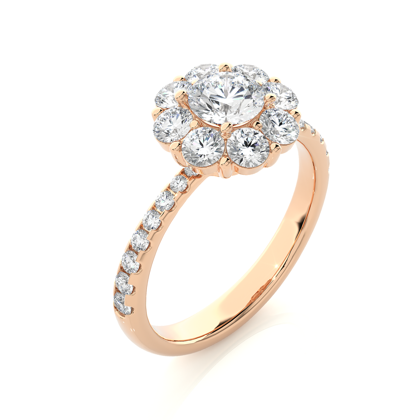 coronet round diamond ring