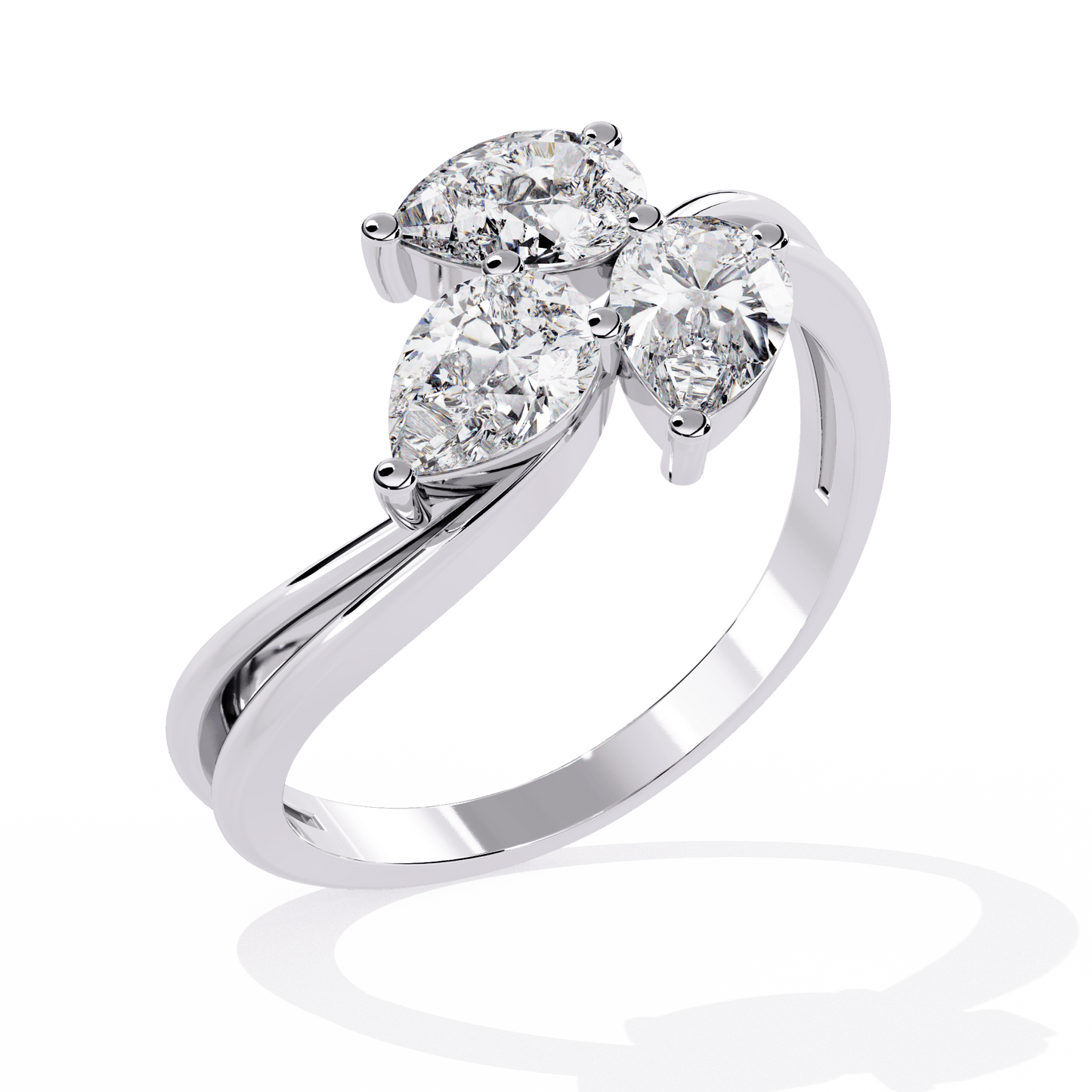 crystal flow pear diamond ring - espira fine gems