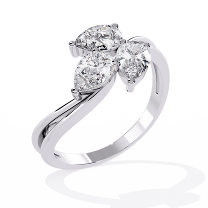 Crystal Flow Pear Diamond Ring - Espira Fine Gems