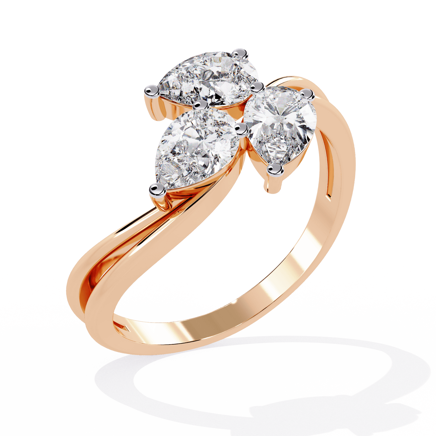 crystal flow pear diamond ring - espira fine gems