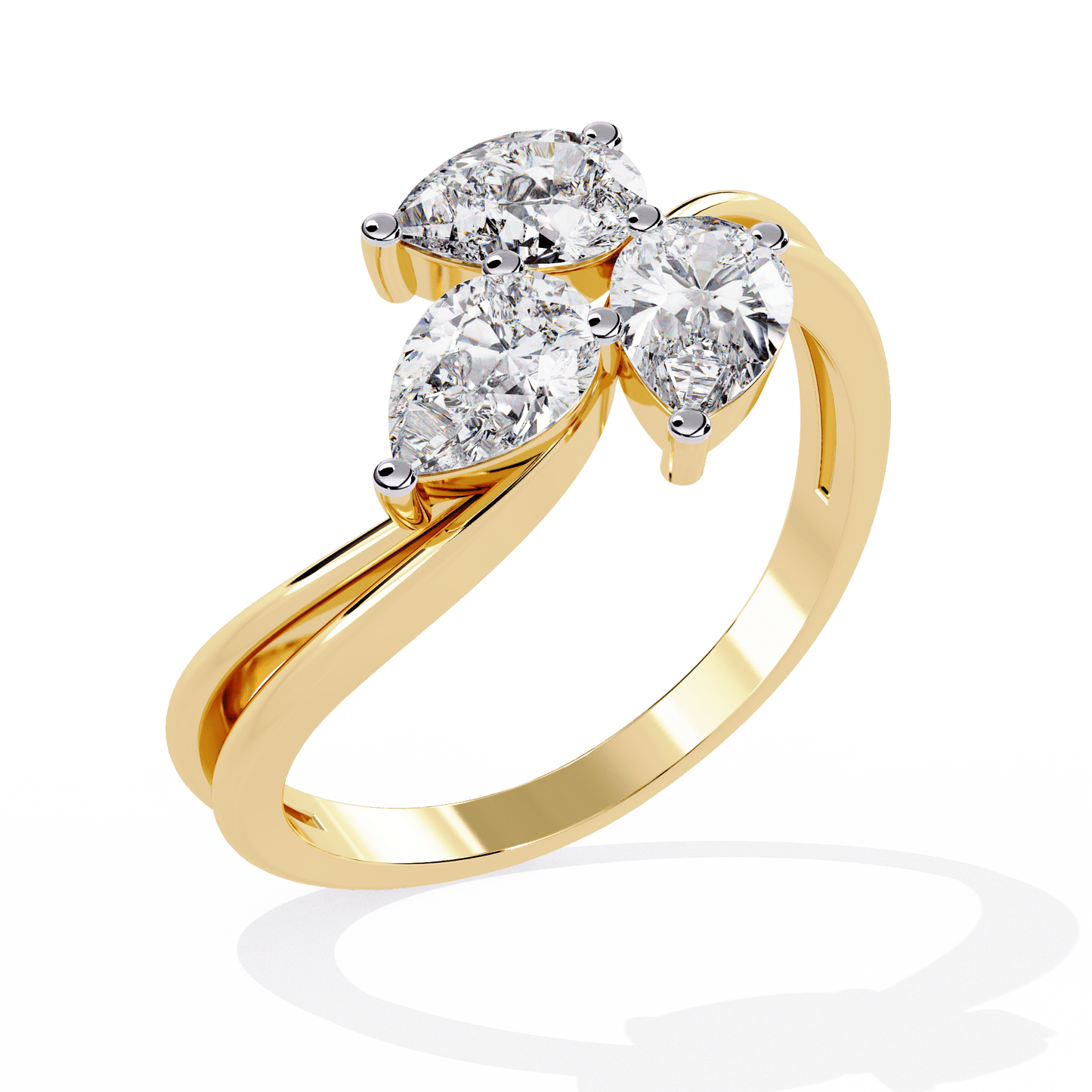 crystal flow pear diamond ring - espira fine gems