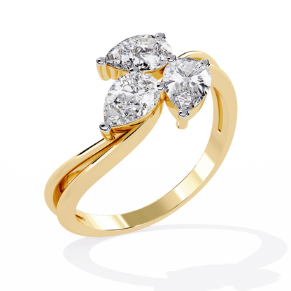 Crystal Flow Pear Diamond Ring - Espira Fine Gems