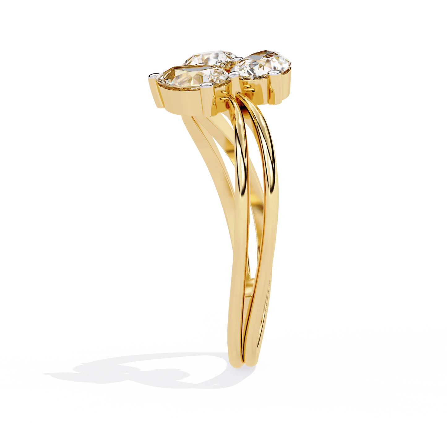 crystal flow pear diamond ring - espira fine gems