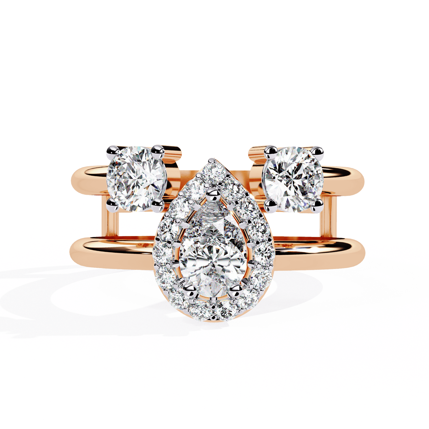 diamond vault pear diamond ring - espira fine gems