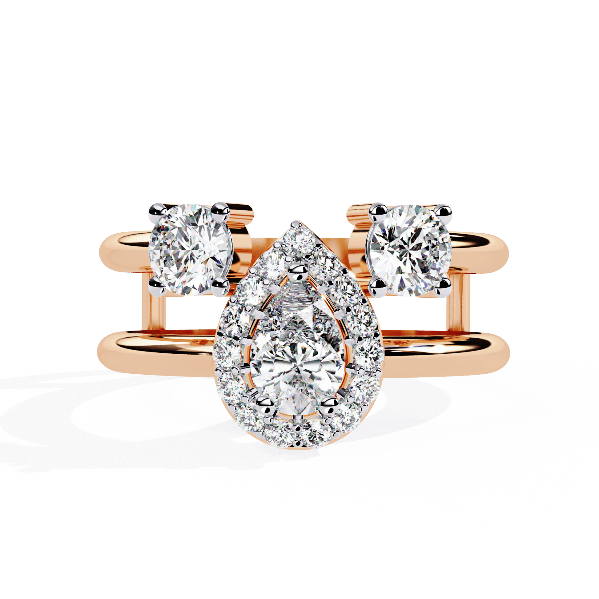 Diamond Vault Pear Diamond Ring - Espira Fine Gems