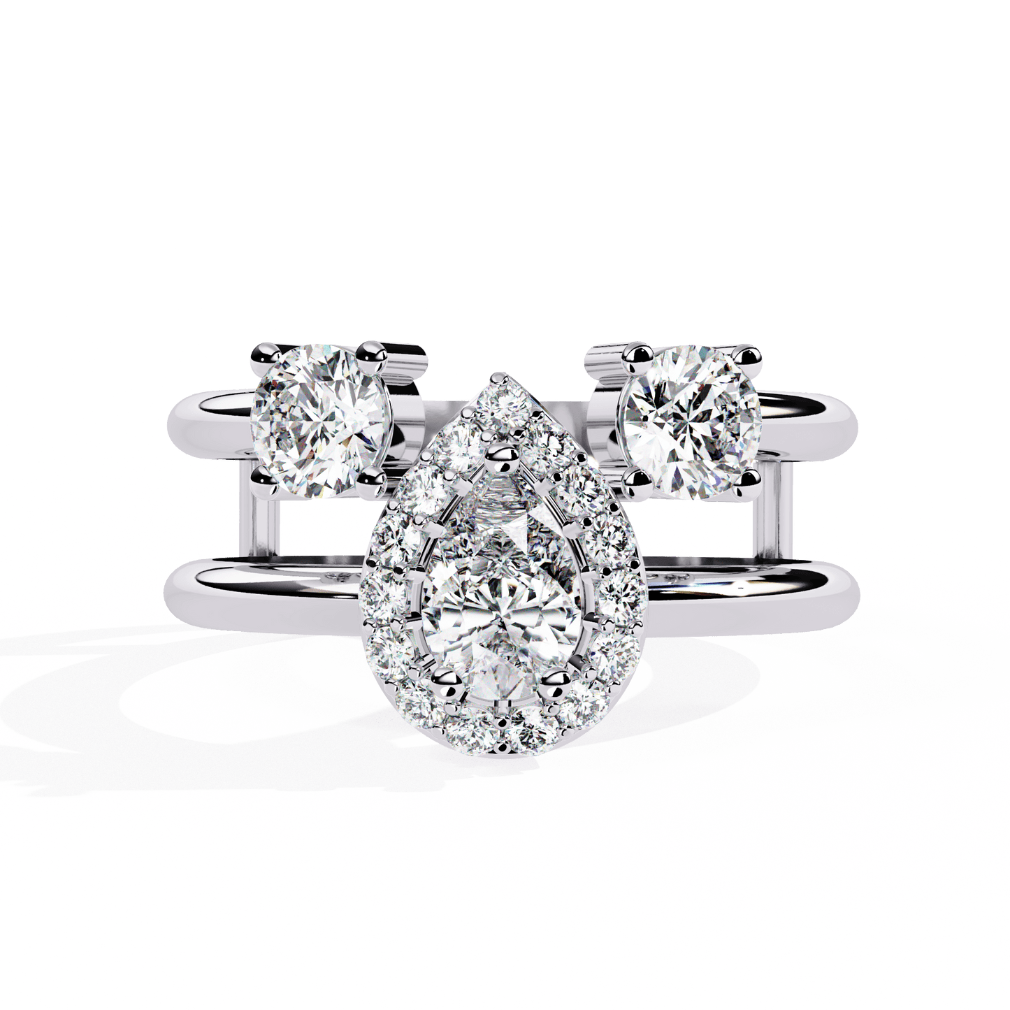 diamond vault pear diamond ring - espira fine gems